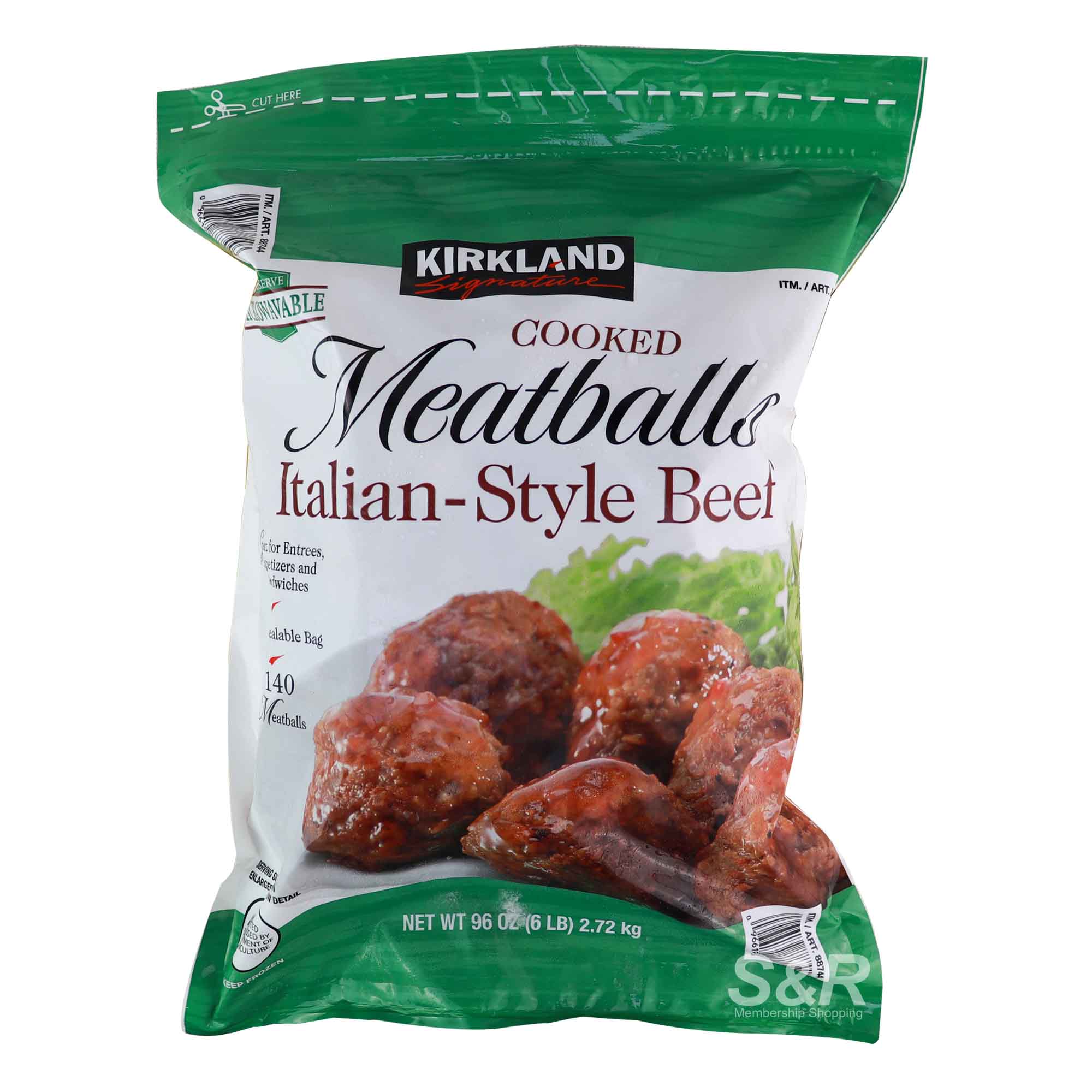 Kirkland Signature Cooked Meatballs Italian-Style Beef 2.72kg